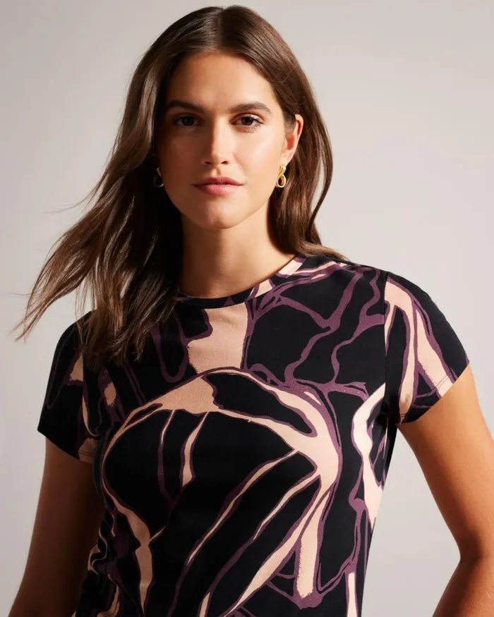 Abstract Fitted TShirt NudePink Women Ted Baker Clothing Abstract Fitted TShirt NudePink Women Ted Baker Clothing