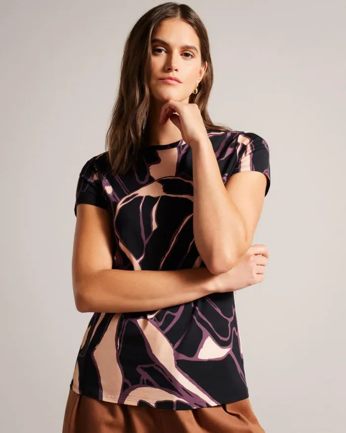 Abstract Fitted TShirt NudePink Women Ted Baker Clothing Abstract Fitted TShirt NudePink Women Ted Baker Clothing