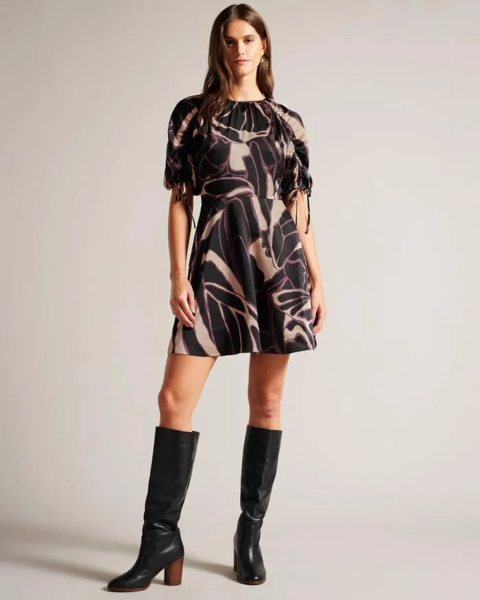 Abstract Print Mini Dress Black Women Ted Baker Clothing Abstract Print Mini Dress Black Women Ted Baker Clothing