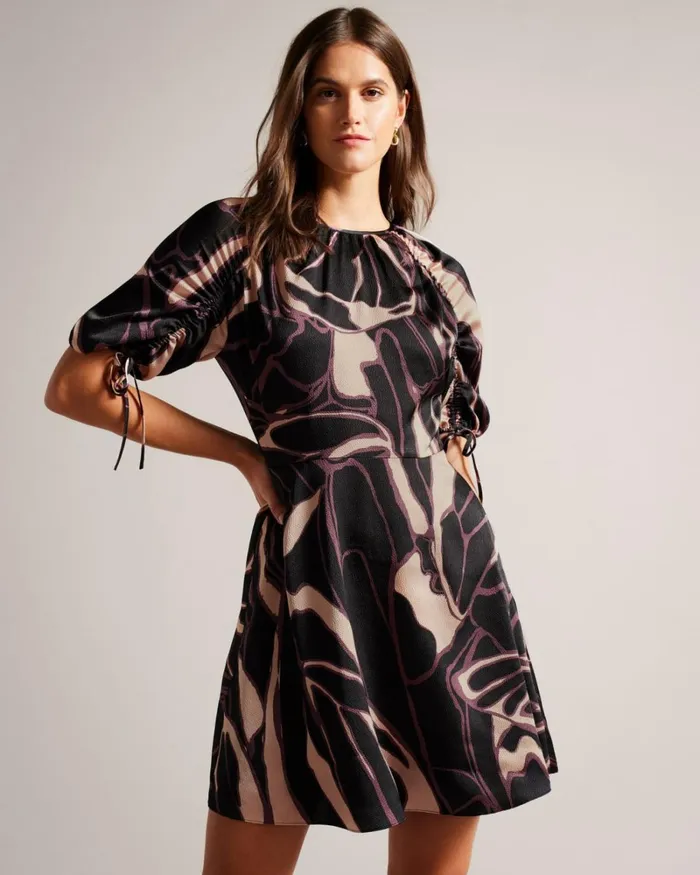 Abstract Print Mini Dress Black Women Ted Baker Clothing Abstract Print Mini Dress Black Women Ted Baker Clothing