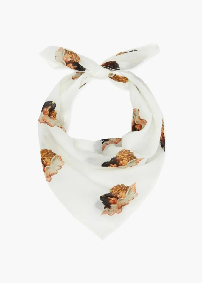 Accessories Fiorucci All Over Angels Bandana Scarf White Multi