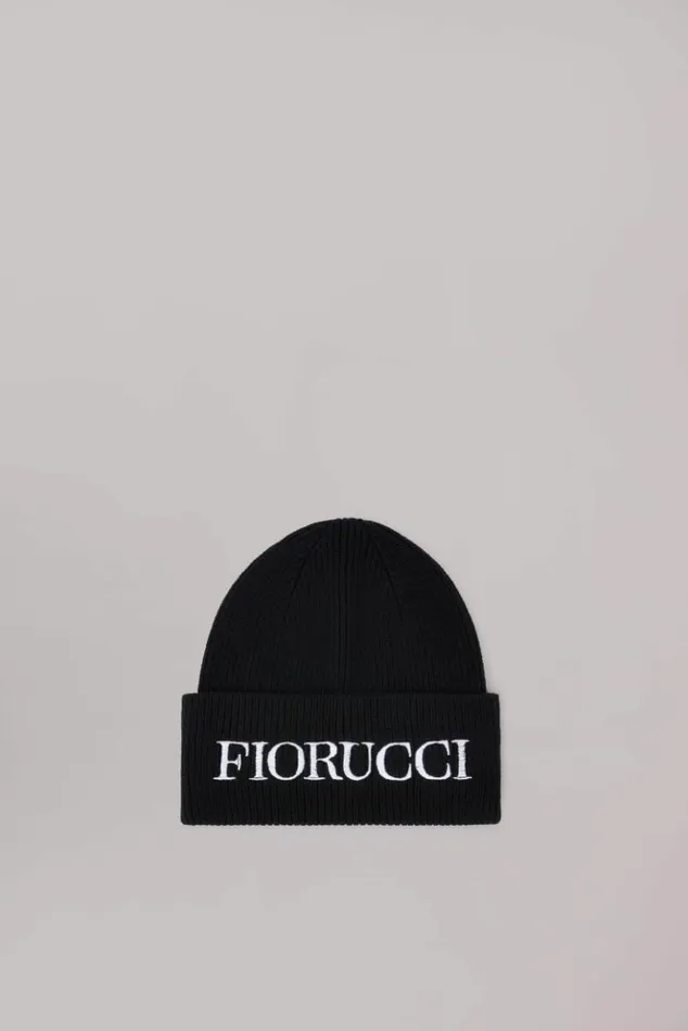 Accessories Fiorucci Embroidered Logo Beanie Black Black