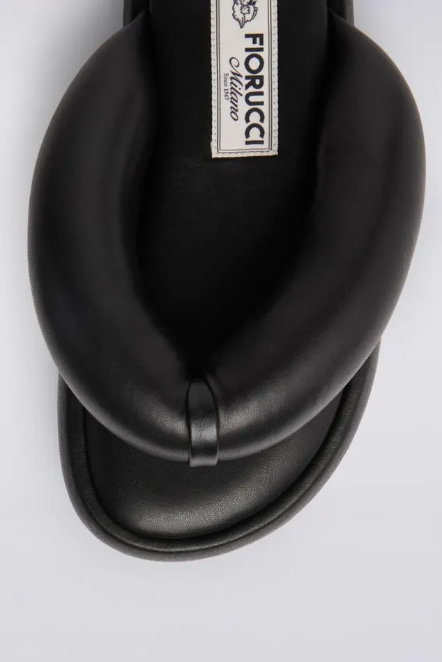 Accessories Fiorucci Vegan Leather Fluff Flops Black Black Accessories Fiorucci Vegan Leather Fluff Flops Black Black