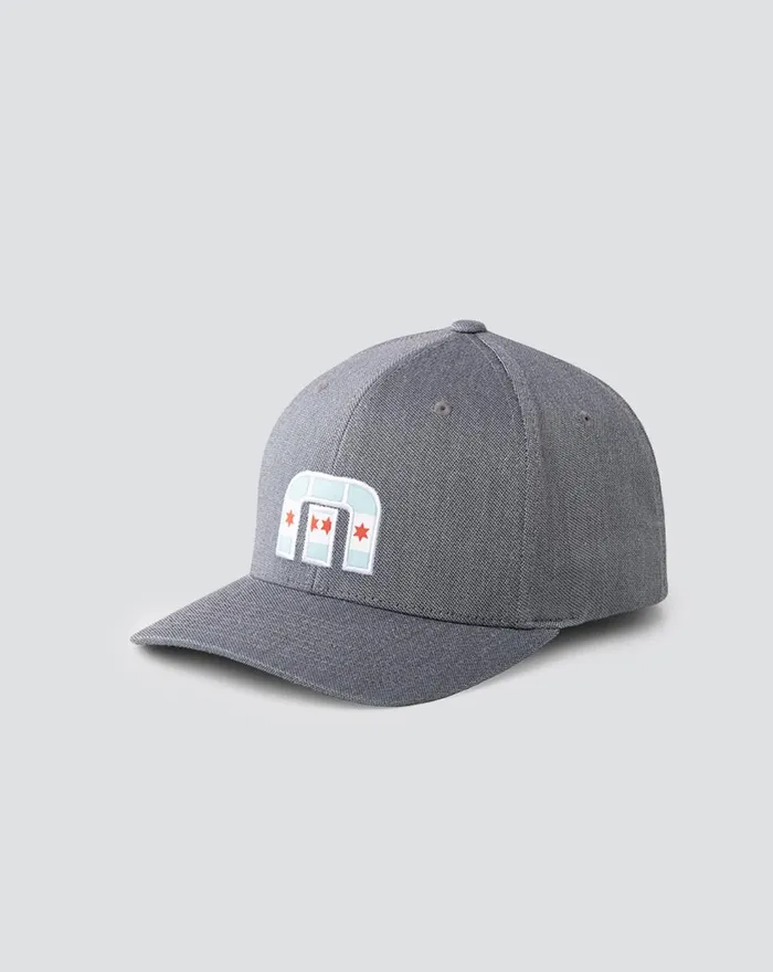 Accessories Fitted TravisMathew MICHIGAN AVE FITTED HAT Heather Quiet Shade