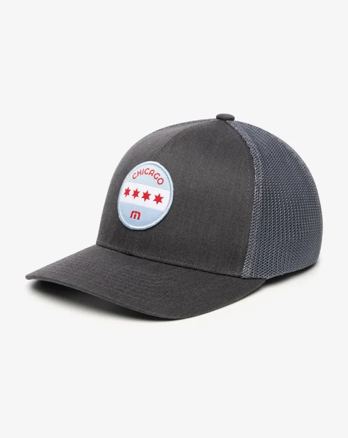 Accessories Fitted TravisMathew MIDWAY FITTED HAT Heather Grey Pinstripe