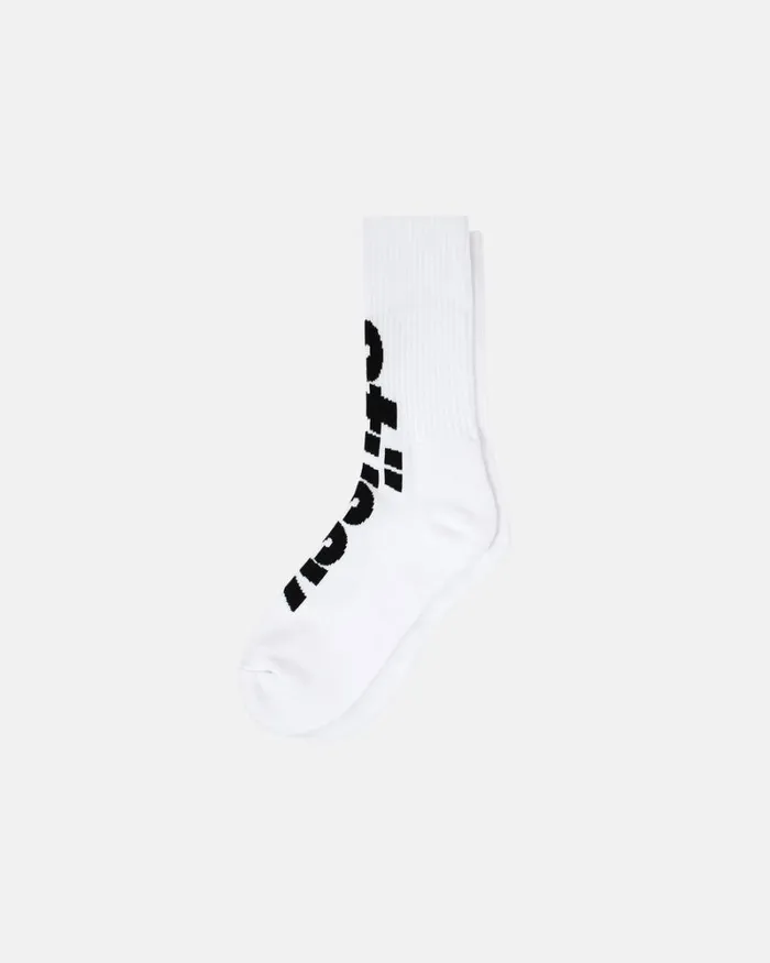 Accessories Men Stussy BIG HELVETICA CREW SOCKS WhiteBlack