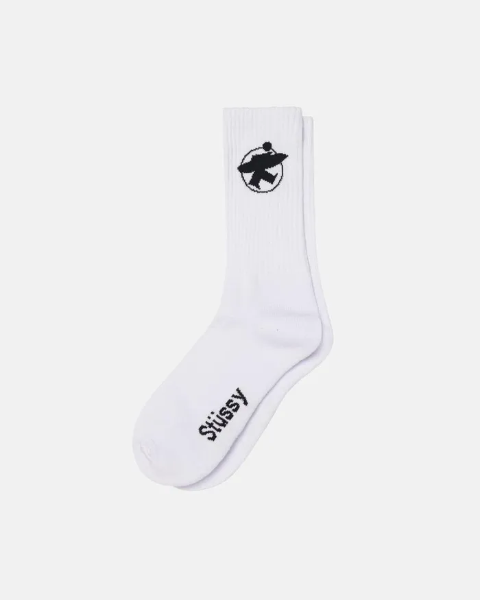 Accessories Men Stussy SURFMAN CREW SOCKS WhiteBlack
