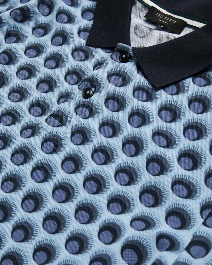 All Over Printed Ombre Spot Polo Shirt Light Blue Men Ted Baker Tops All Over Printed Ombre Spot Polo Shirt Light Blue Men Ted Baker Tops