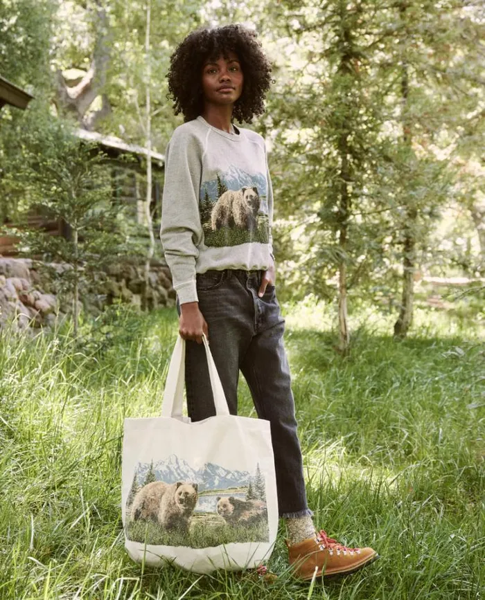 Bags Women039s The Great The Tote Cream With Bear Graphic