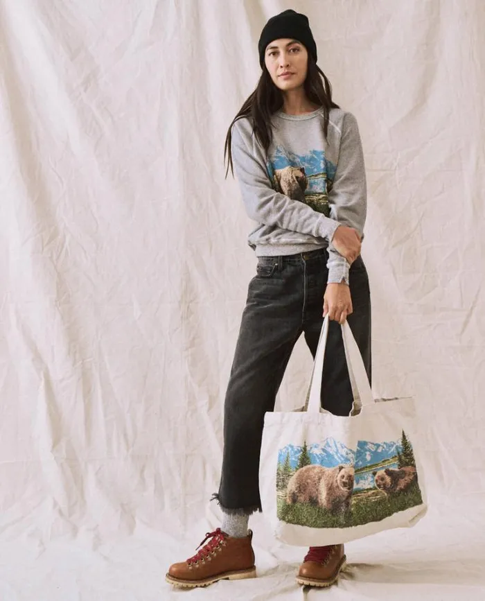 Bags Women039s The Great The Tote Cream With Bear Graphic