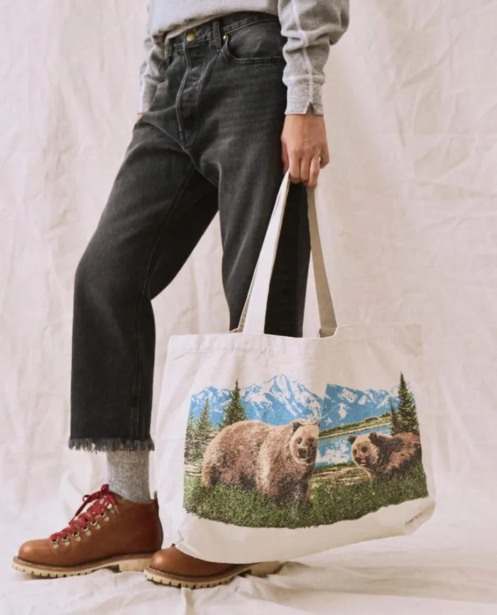 Bags Women039s The Great The Tote Cream With Bear Graphic