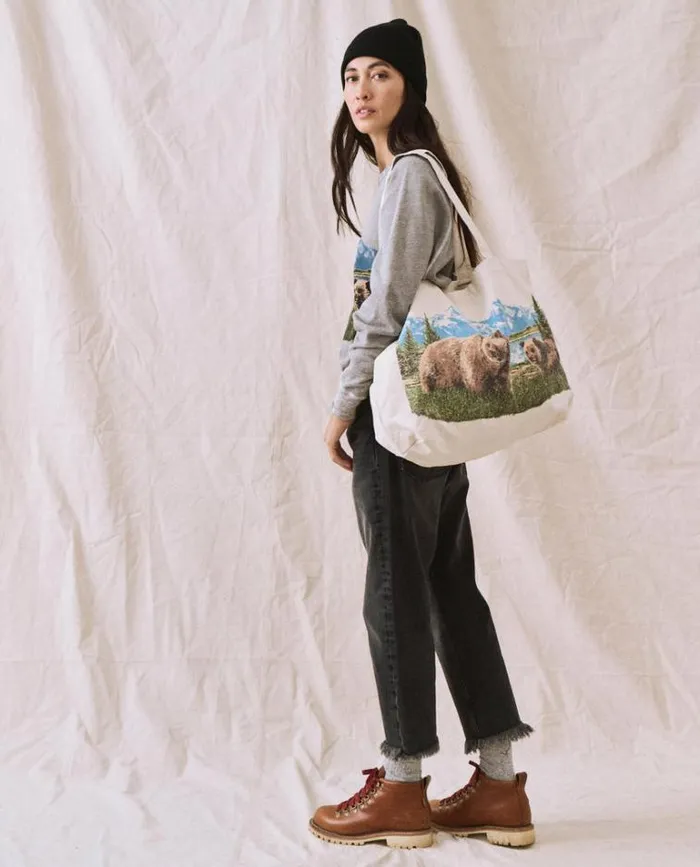 Bags Women039s The Great The Tote Cream With Bear Graphic
