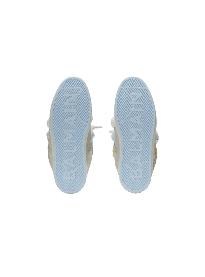 Balmain BCourt Men BCourt Puffy Skate Sneakers In Calfskin And Suede Grey