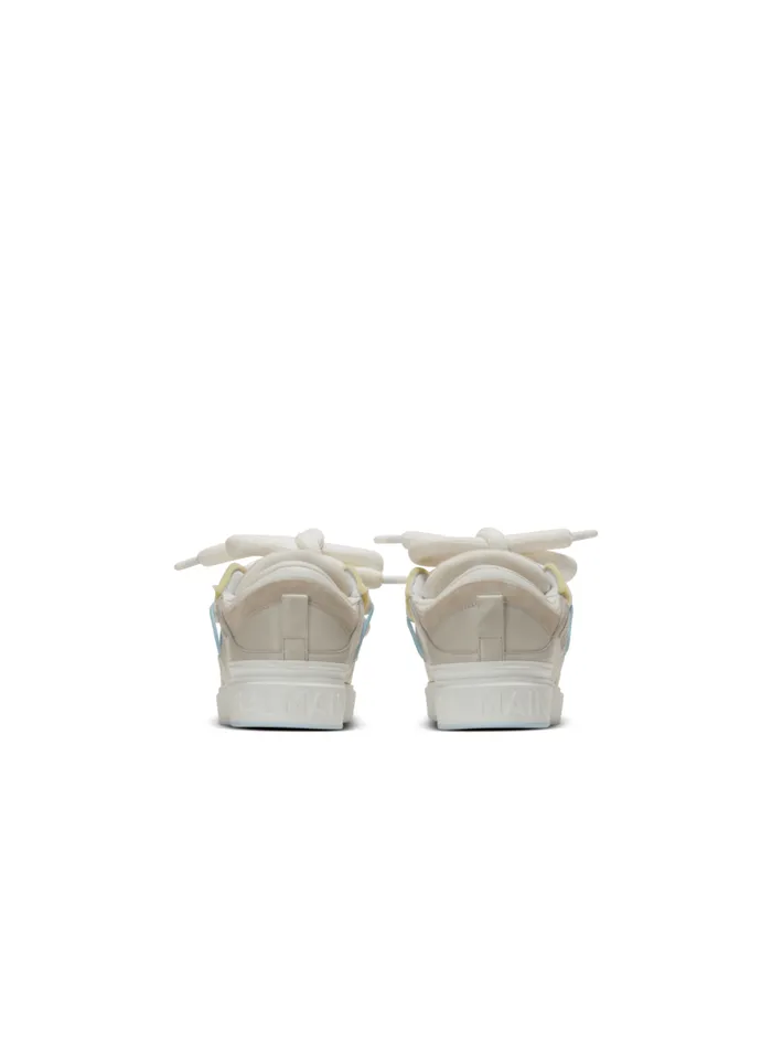 Balmain BCourt Men BCourt Puffy Skate Sneakers In Calfskin And Suede Grey