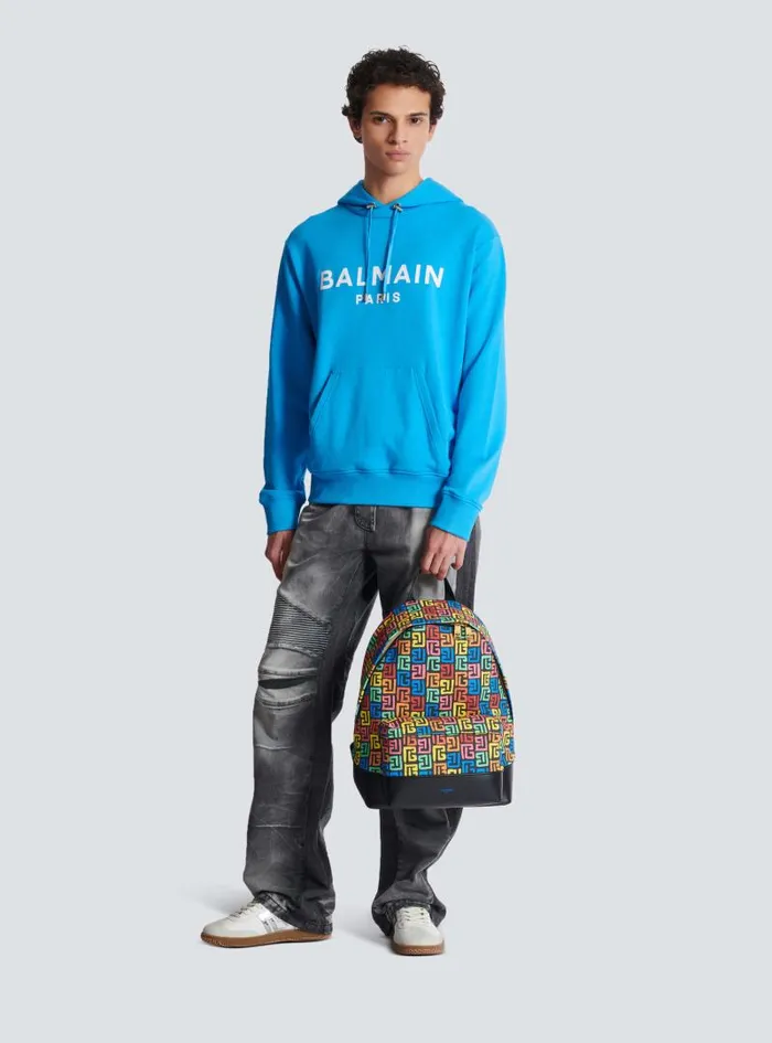 Balmain Bags And Backpacks Men Multicoloured PB Labyrinth Canvas Backpack Black Balmain Bags And Backpacks Men Multicoloured PB Labyrinth Canvas Backpack Black