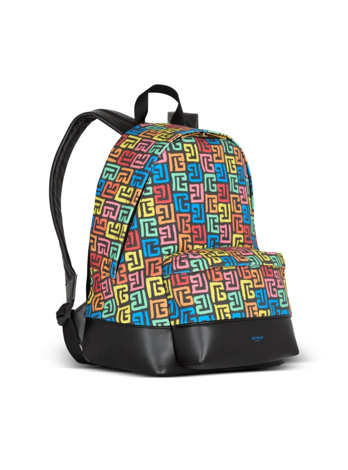 Balmain Bags And Backpacks Men Multicoloured PB Labyrinth Canvas Backpack Black