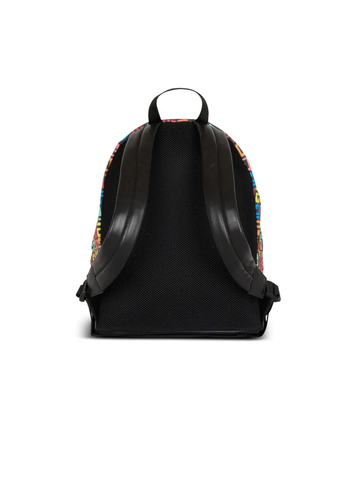 Balmain Bags And Backpacks Men Multicoloured PB Labyrinth Canvas Backpack Black