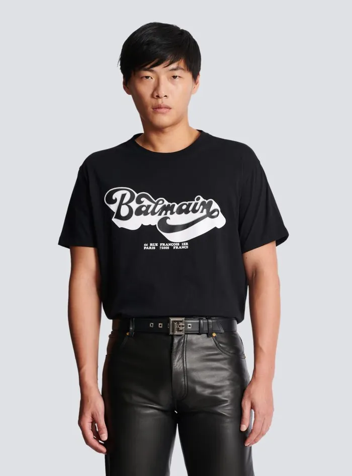 Balmain Belts Men Leather PB Belt Black