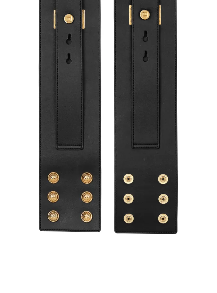 Balmain Belts Women Leather PBelt Black