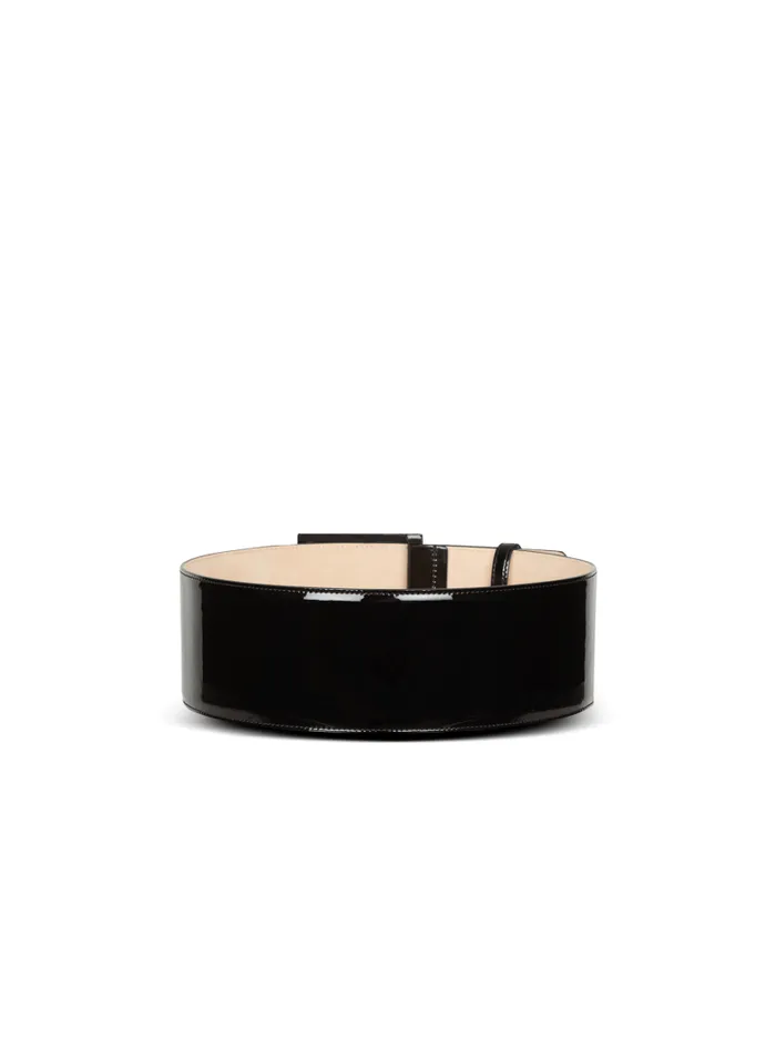 Balmain Belts Women PBelt In Patent Leather Black