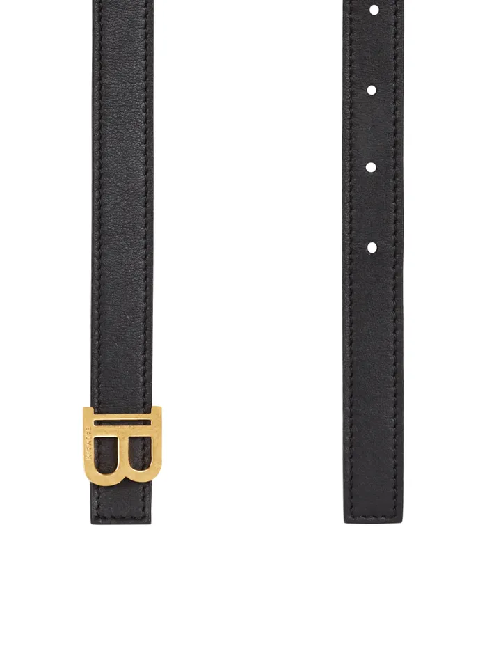 Balmain Belts Women Thin Calfskin BBelt Black