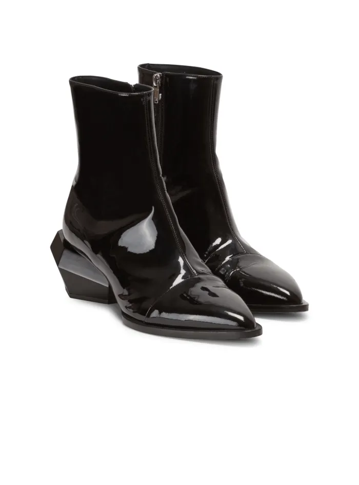 Balmain Boots And Rangers Men Billy Patent Leather Ankle Boots Black