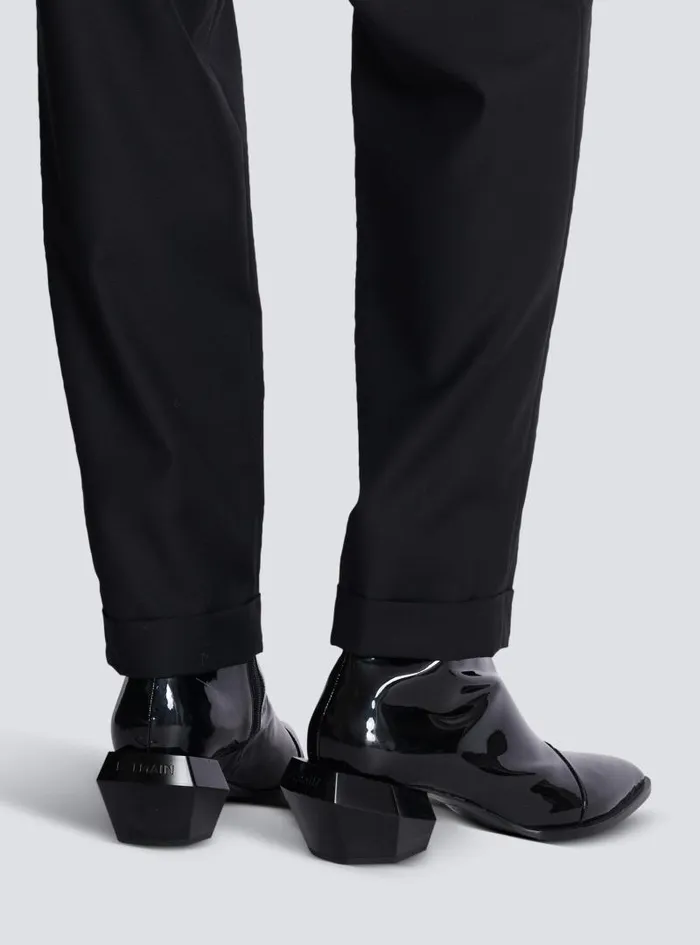 Balmain Boots And Rangers Men Billy Patent Leather Ankle Boots Black