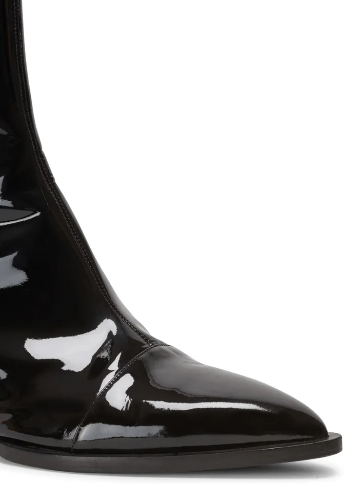 Balmain Boots And Rangers Men Billy Patent Leather Ankle Boots Black