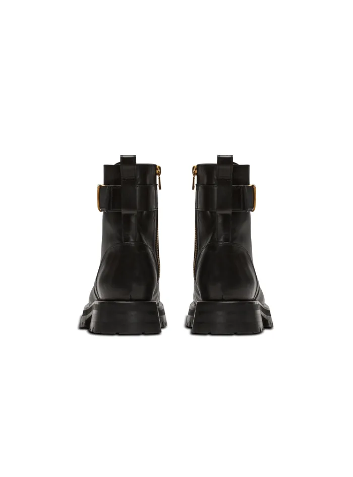 Balmain Boots Women Charlie Leather Ranger Boots Black