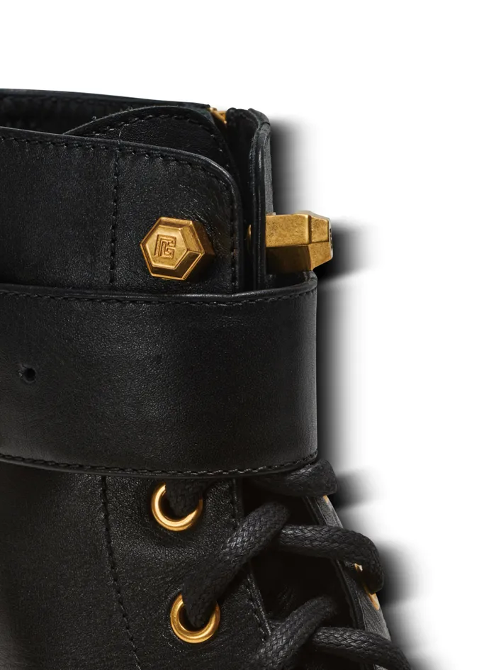 Balmain Boots Women Charlie Leather Ranger Boots Black