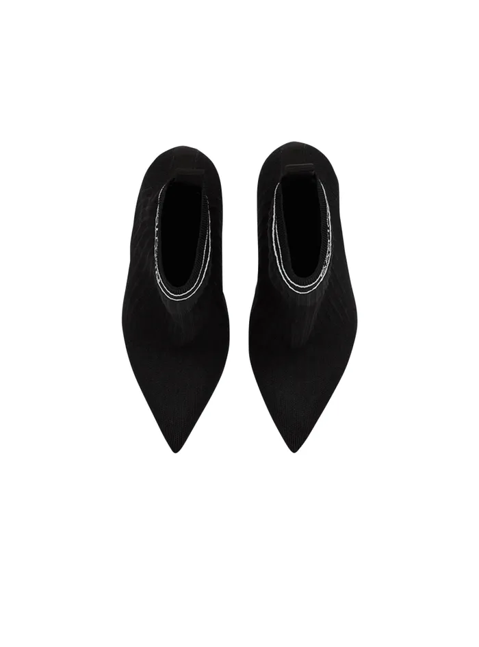 Balmain Boots Women Skye Knit Ankle Boots Black