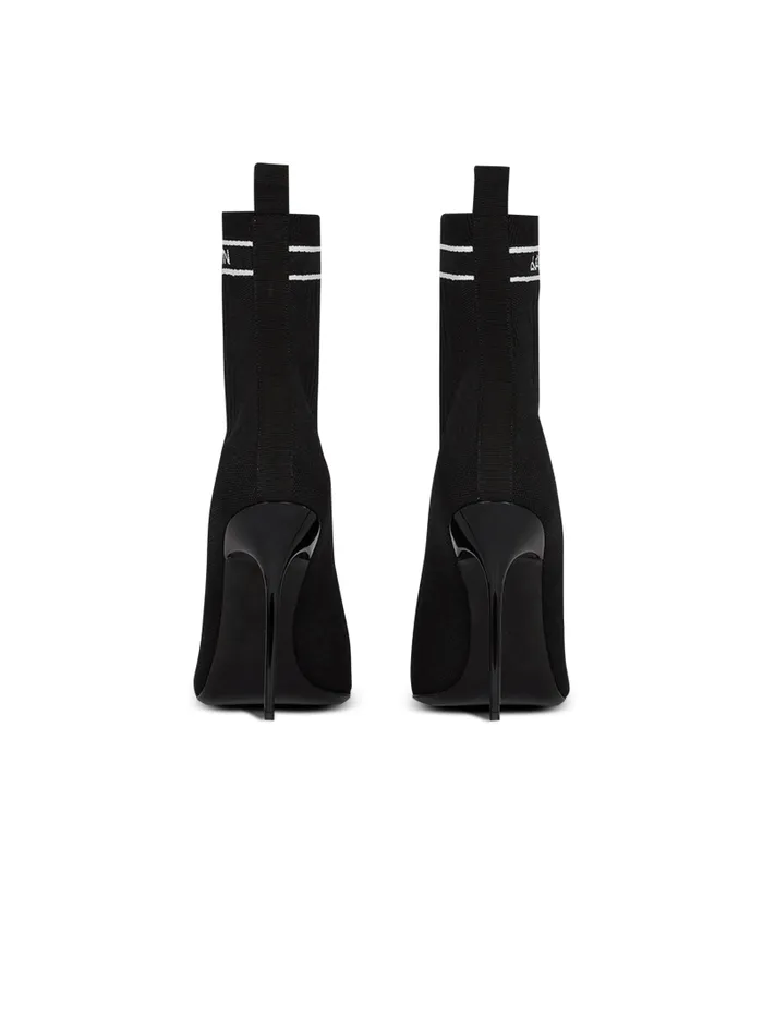 Balmain Boots Women Skye Knit Ankle Boots Black