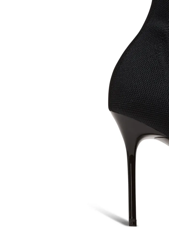 Balmain Boots Women Skye Knit Ankle Boots Black