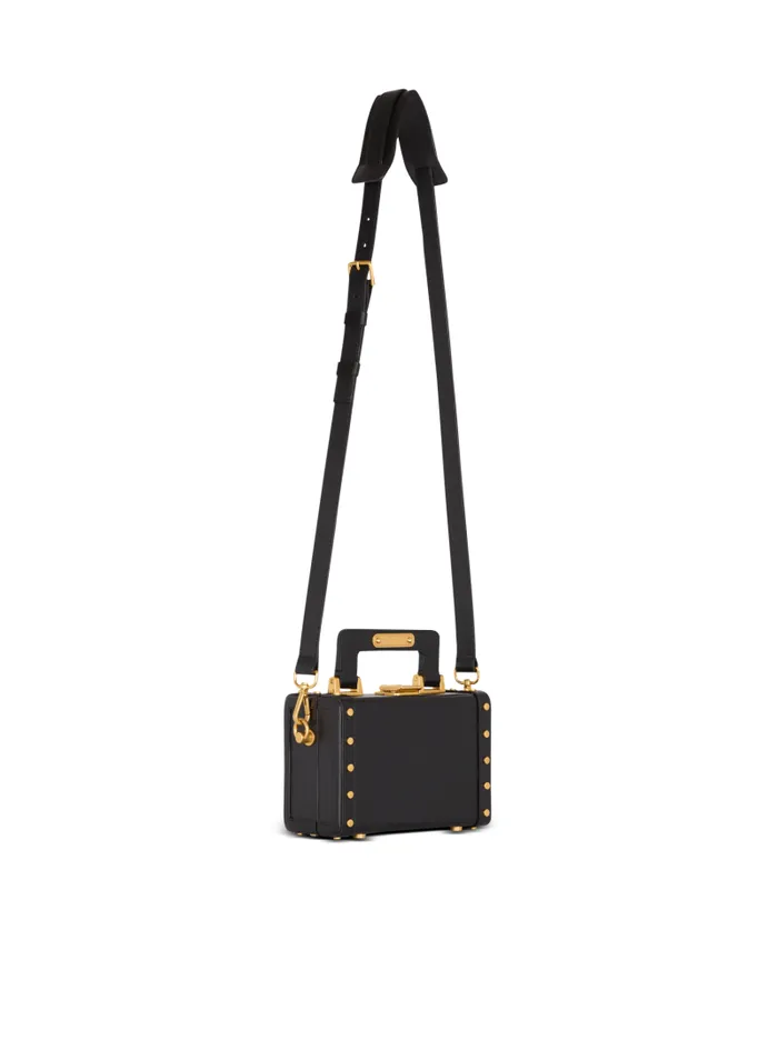 Balmain CrossBody Bags Men Camera Case Bag In Box Leather Black