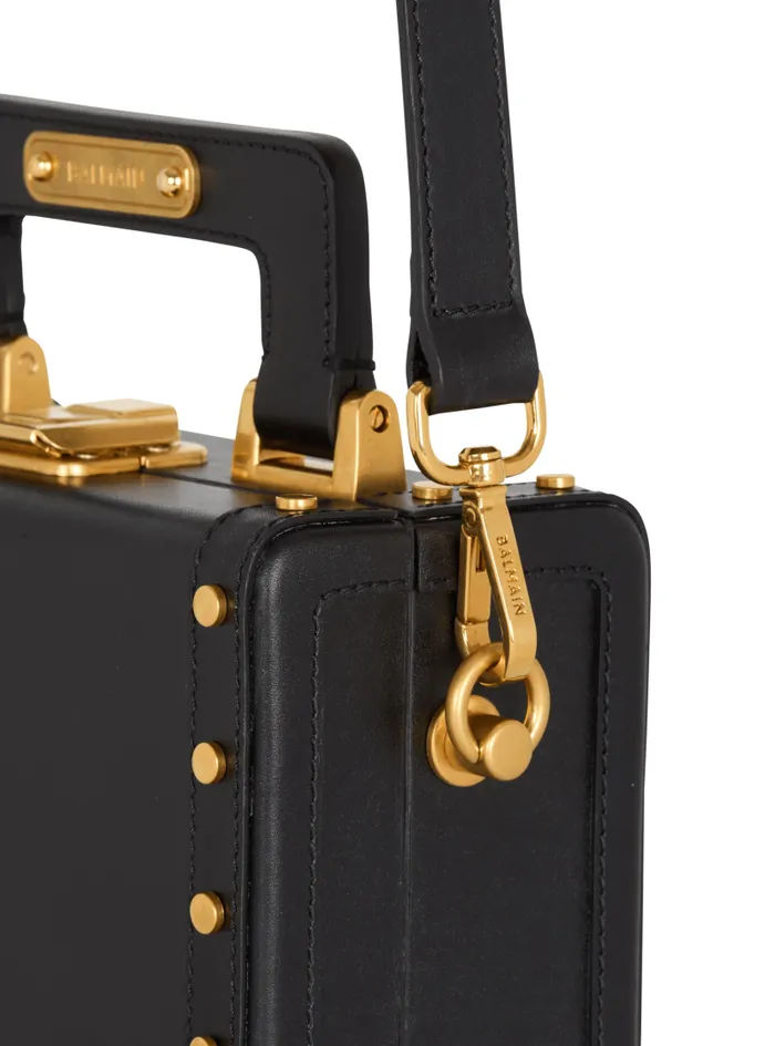 Balmain CrossBody Bags Men Camera Case Bag In Box Leather Black