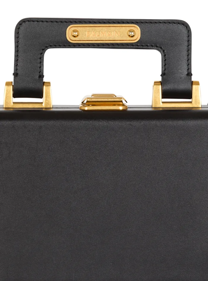 Balmain CrossBody Bags Men Camera Case Bag In Box Leather Black