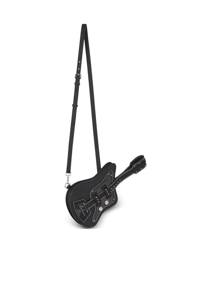 Balmain CrossBody Bags WomenMen Rubber Guitar Clutch Bag Black