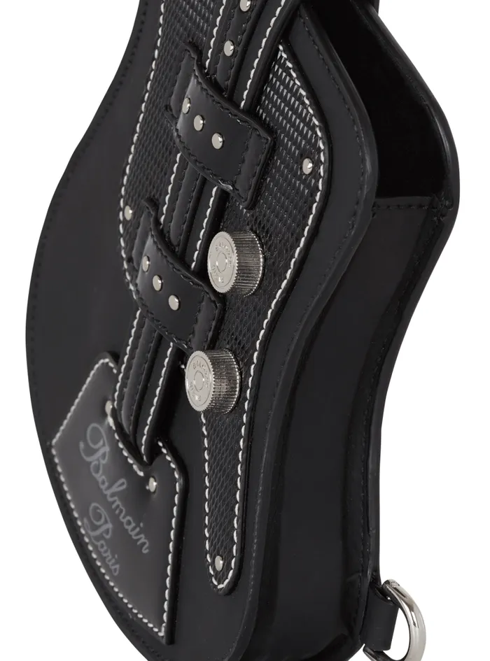 Balmain CrossBody Bags WomenMen Rubber Guitar Clutch Bag Black