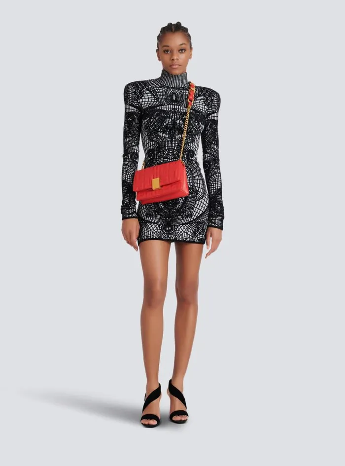 Balmain Crossbody Bags Women 1945 Soft Small Bag In Quilted Leather Red
