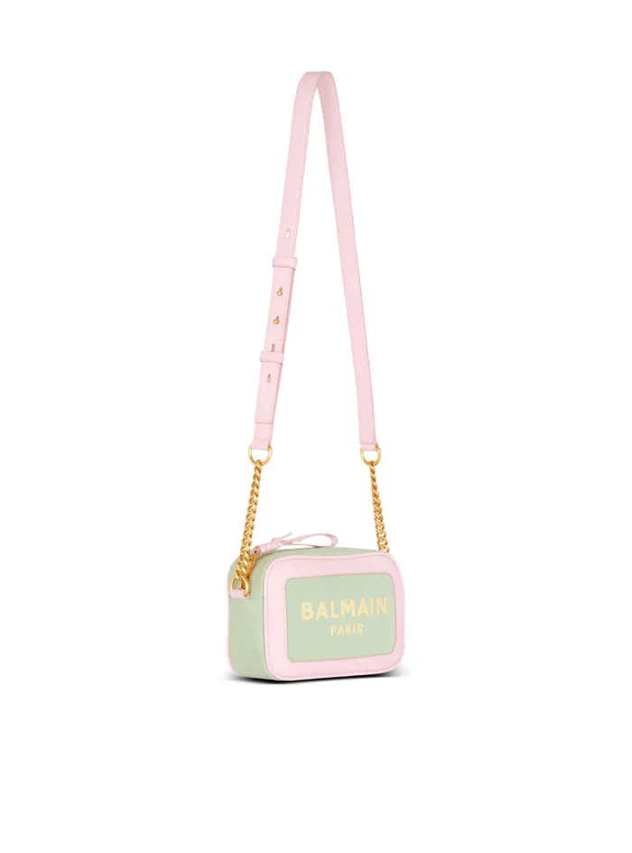 Balmain Crossbody Bags Women BArmy Camera Case In Canvas And Leather Green
