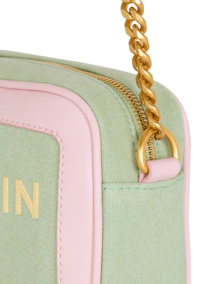Balmain Crossbody Bags Women BArmy Camera Case In Canvas And Leather Green
