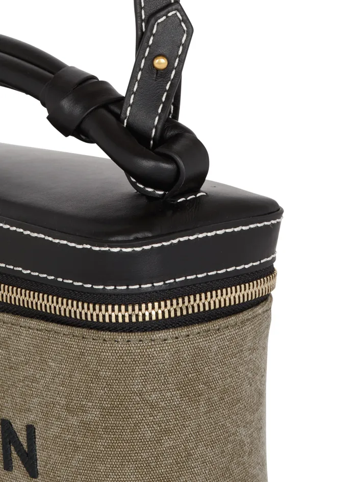 Balmain Crossbody Bags Women BArmy Vanity Case In Canvas And Leather Khaki