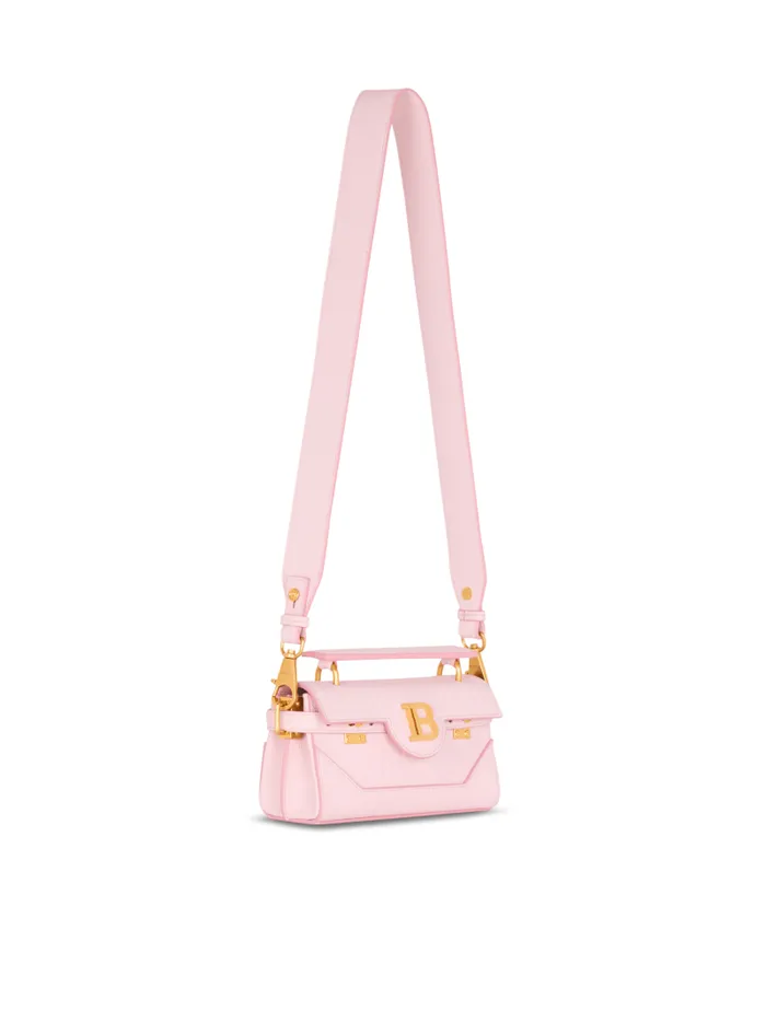 Balmain Crossbody Bags Women BBuzz 19 Bag In Grained PB Labyrinth Leather Pink