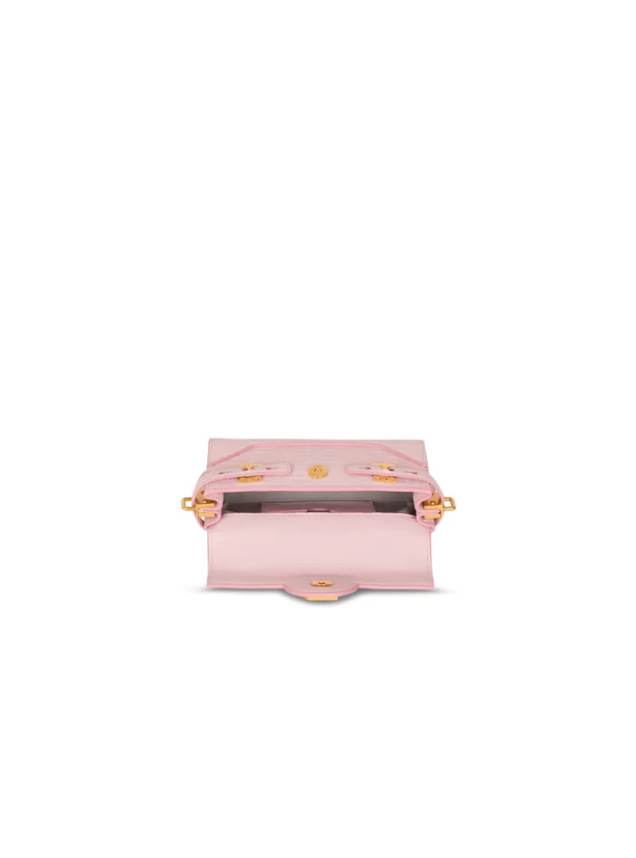Balmain Crossbody Bags Women BBuzz 19 Bag In Grained PB Labyrinth Leather Pink