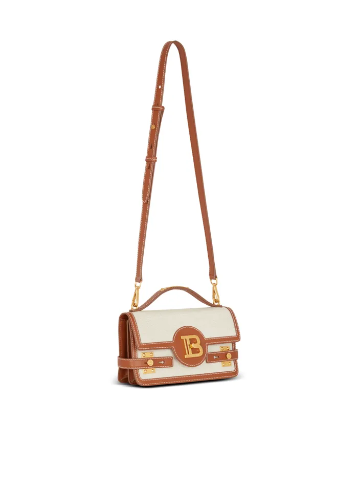 Balmain Crossbody Bags Women BBuzz 24 Canvas And Leather Bag Brown
