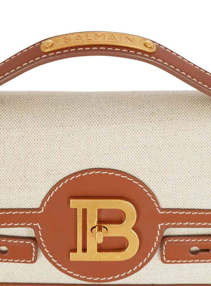 Balmain Crossbody Bags Women BBuzz 24 Canvas And Leather Bag Brown