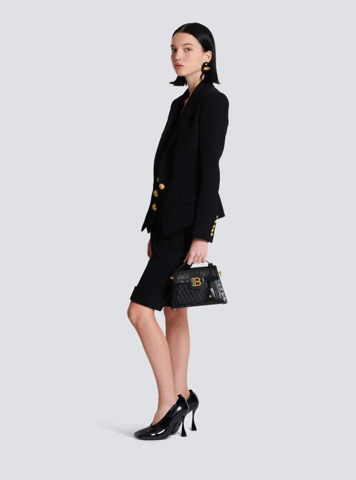 Balmain Crossbody Bags Women BBuzz Dynasty Bag In Gridembossed Calfskin Black Balmain Crossbody Bags Women BBuzz Dynasty Bag In Gridembossed Calfskin Black