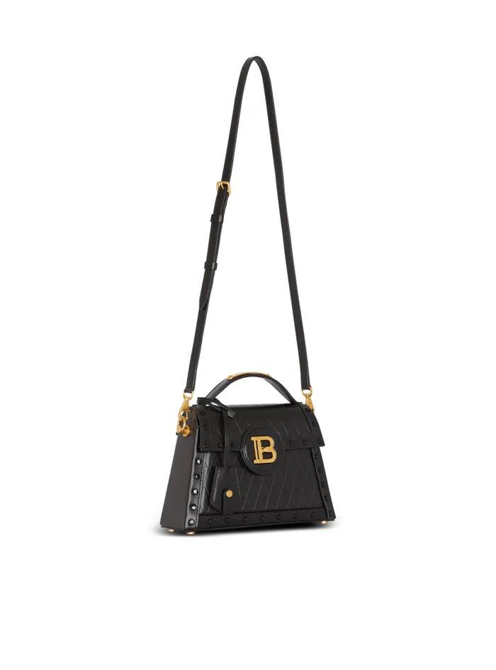 Balmain Crossbody Bags Women BBuzz Dynasty Bag In Gridembossed Calfskin Black