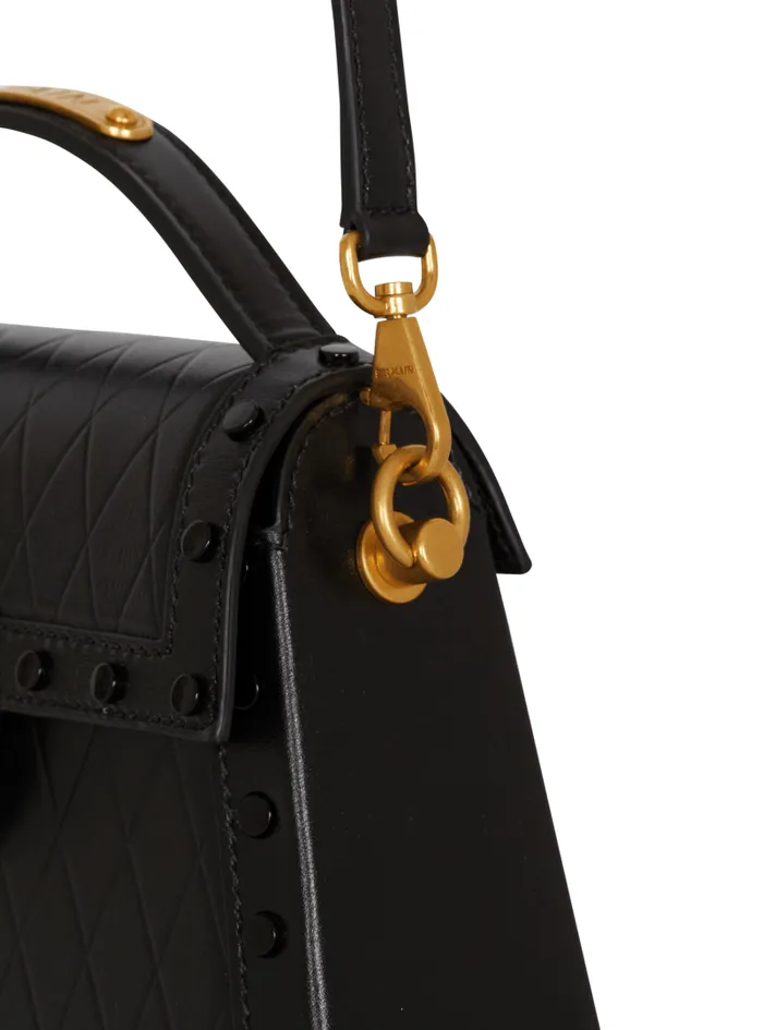 Balmain Crossbody Bags Women BBuzz Dynasty Bag In Gridembossed Calfskin Black