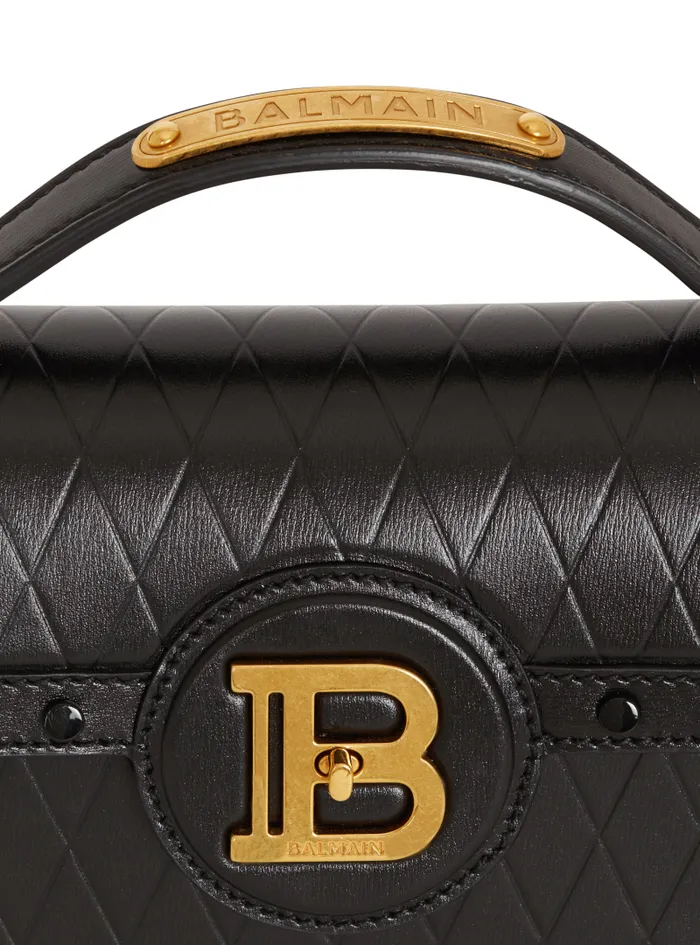 Balmain Crossbody Bags Women BBuzz Dynasty Bag In Gridembossed Calfskin Black